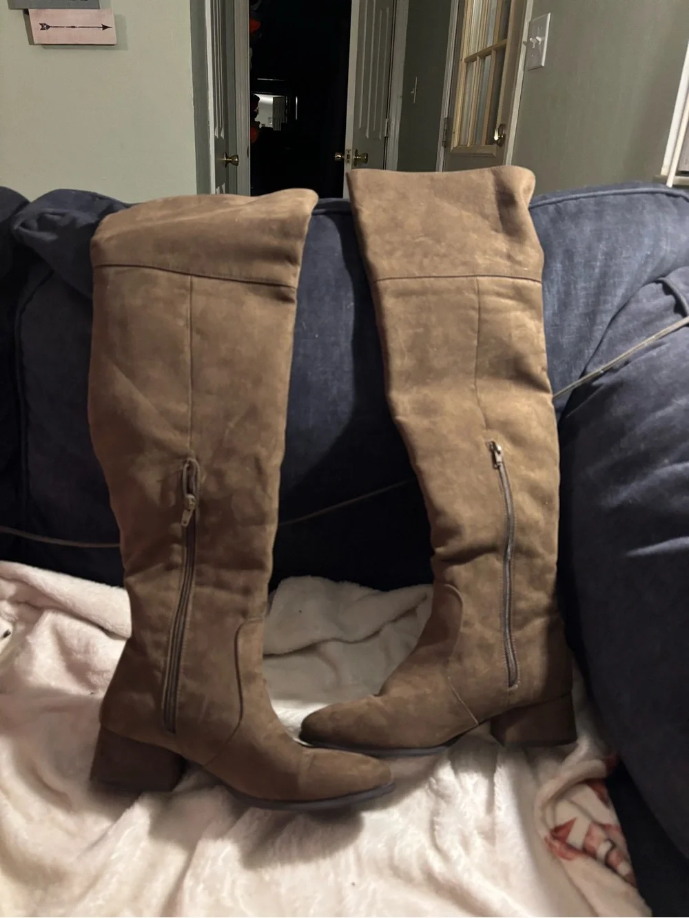 Over-the-Knee Brown Suede Boots